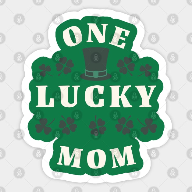 One Lucky Mom St Patricks Day Sticker by DivShot 